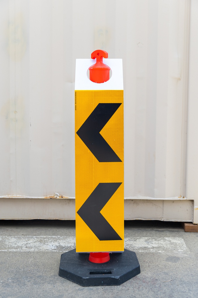 Coreflute Chevron Delineators to suit T-Top Bollards (slip over bollard)