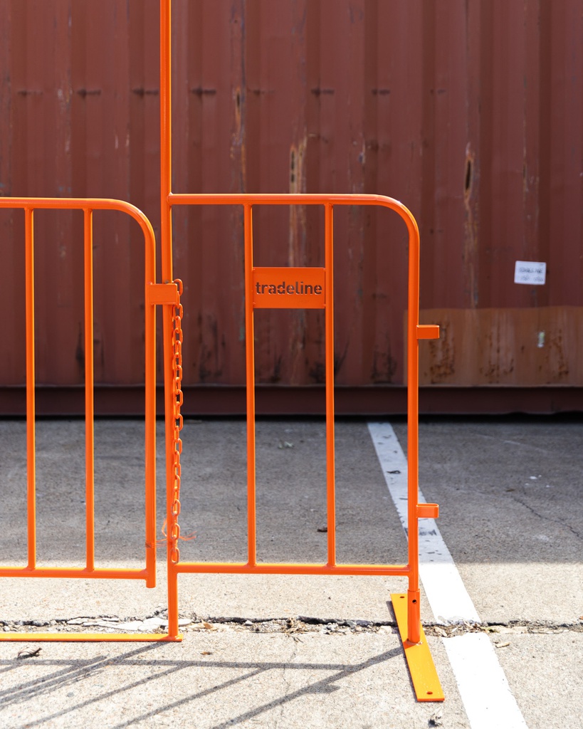 Orange Crowd Control Pedestrian Gate 2200mmW X 1100mmH - Includes Feet