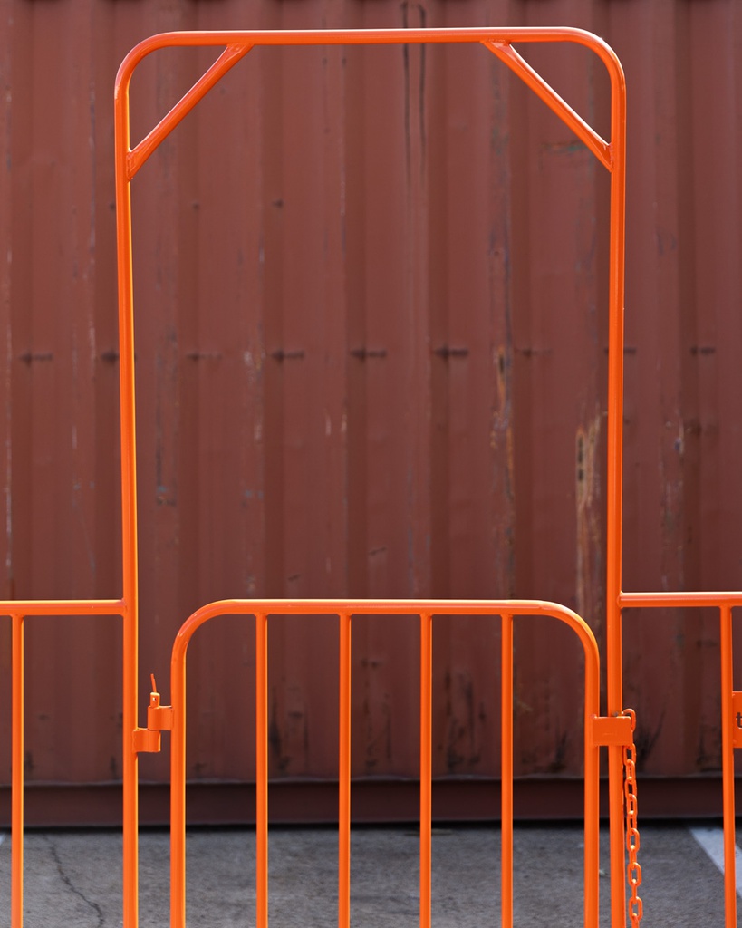 Orange Crowd Control Pedestrian Gate 2200mmW X 1100mmH - Includes Feet