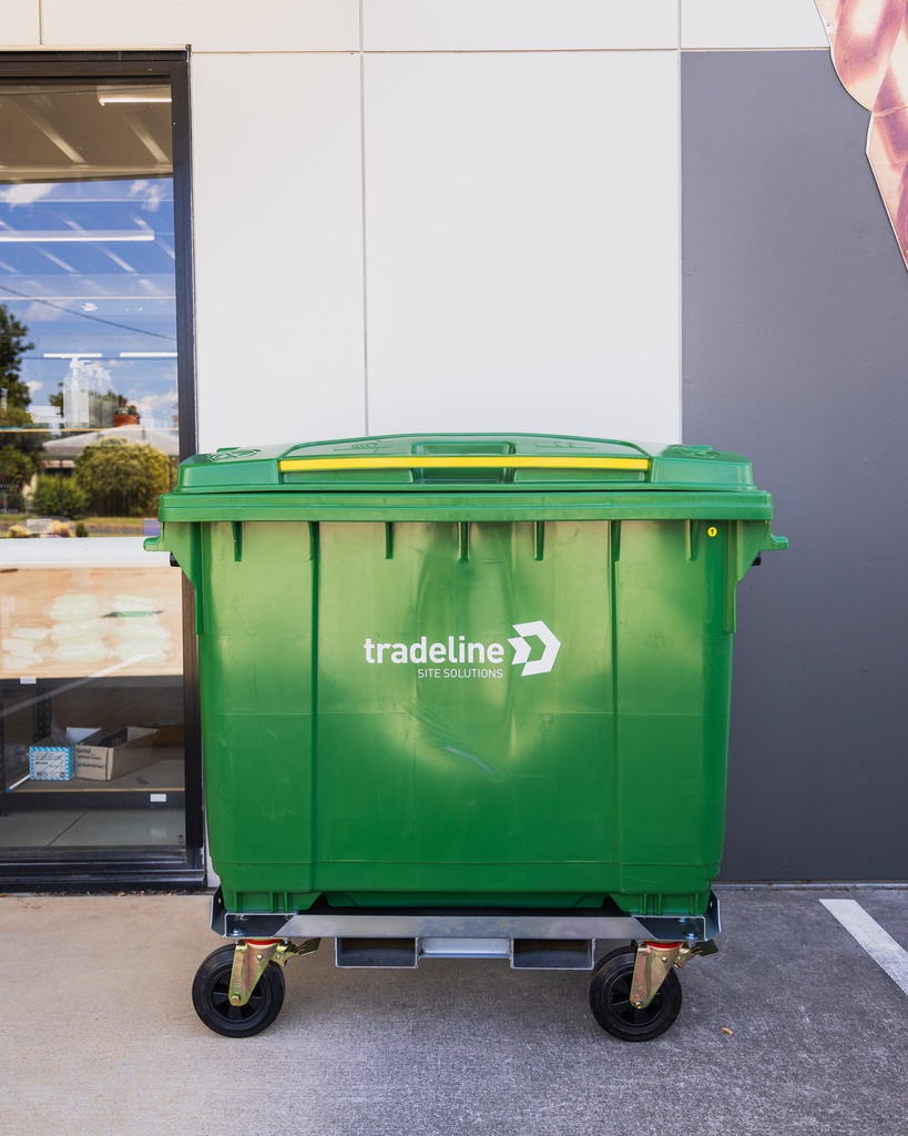 660L Blue Wheelie Bin with Rotator Base - Assembled