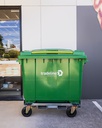 660L Blue Wheelie Bin with Rotator Base - Assembled