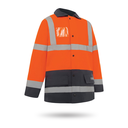 Hi-Vis Orange 2 Tone 3/4 Length Wet Weather Taped Jacket