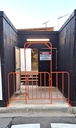Orange Crowd Control Pedestrian Gate 2200mmW X 1100mmH - Includes Feet c/w Spring