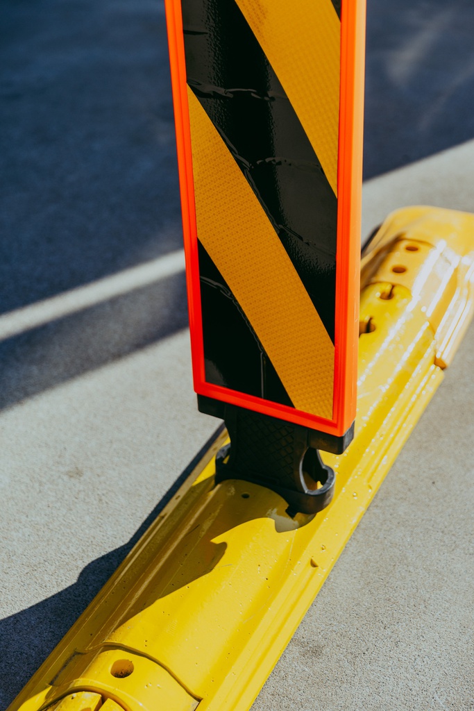 Traffic Lane Separator Body 1120mmL - Recycled Rubber - Yellow