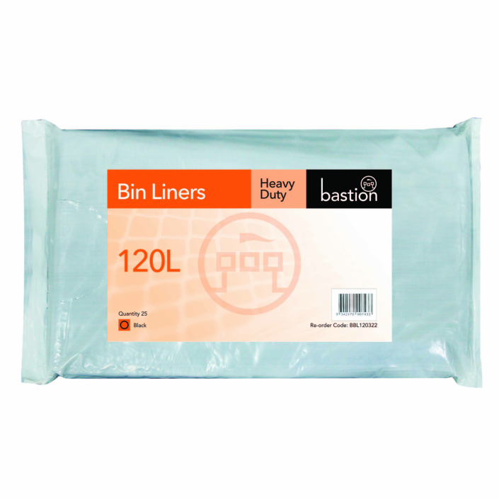 120L Garbage Bags/Wheelie Bin Liners 30 Micron - (Pack of 25)