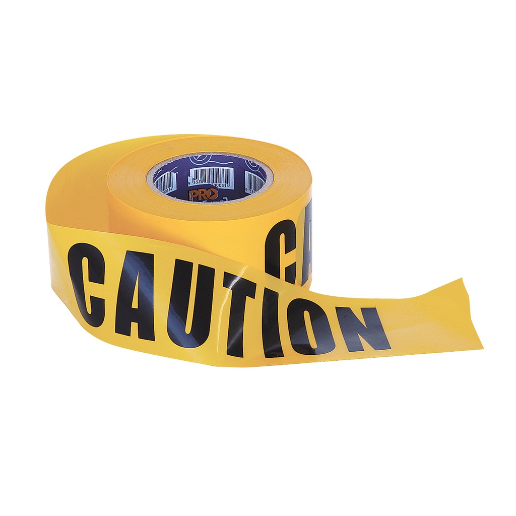 Barrier Tape Yellow/Black (CAUTION) 75mm x 100m (ea/20box)