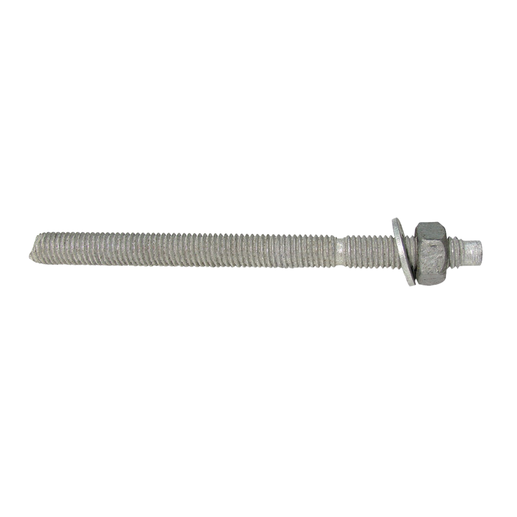 Chemical Anchor Stud Gal M12 x 160mm w/nuts &amp; washers Class 5.8 (ea/10pack)