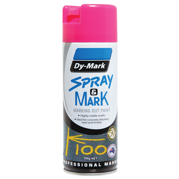 DYMARK Spray and Mark Layout Paint; Fluro Pink 350gram (ea/12box)