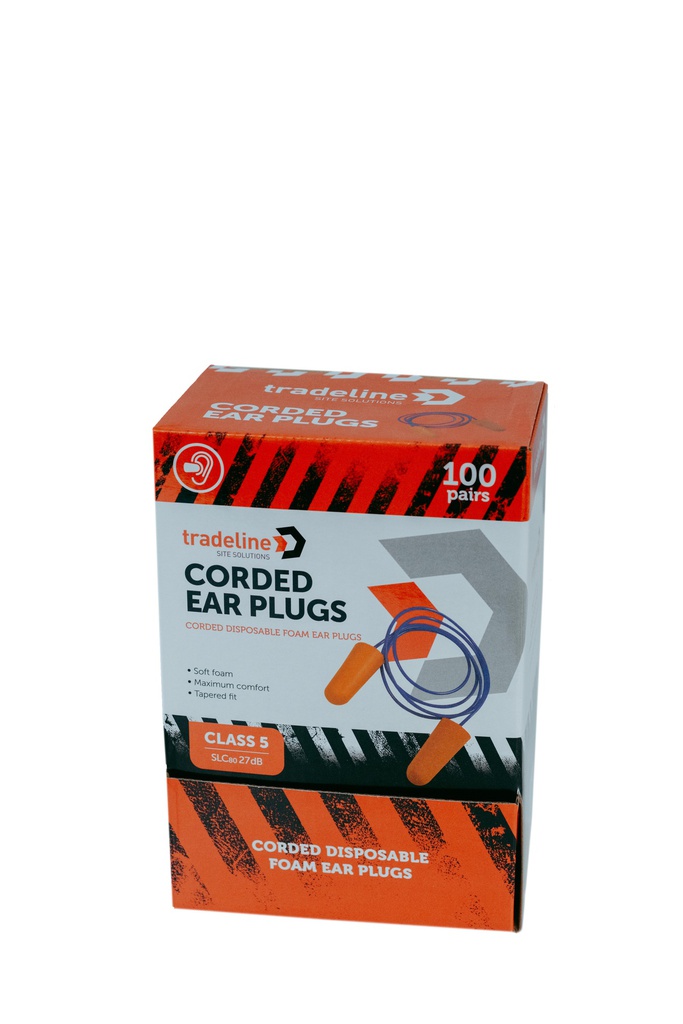 Disposable Corded Foam Ear Plugs (Box of 100)