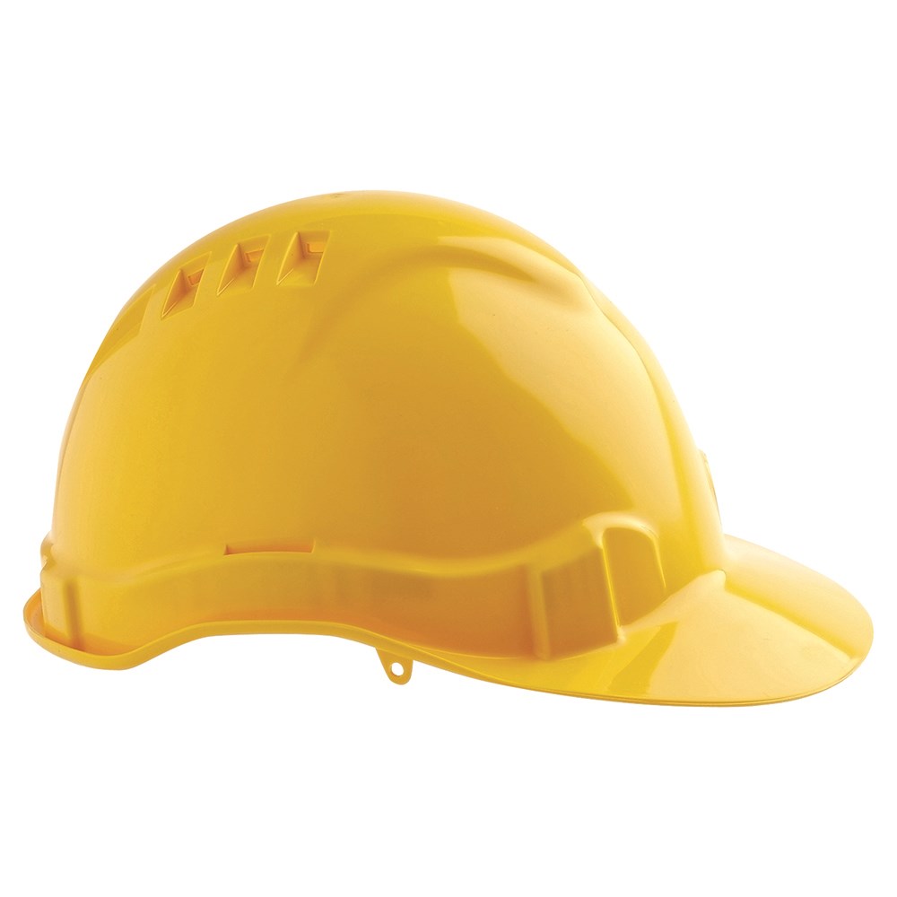 Hard Hat - Vented with adjustable harness - Yellow