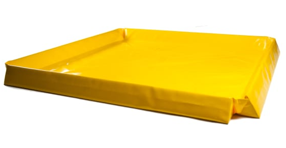 Heavy Duty Yellow PVC Portable Spill Bund 2m x 2m 10cm triangular foam-filled side wall