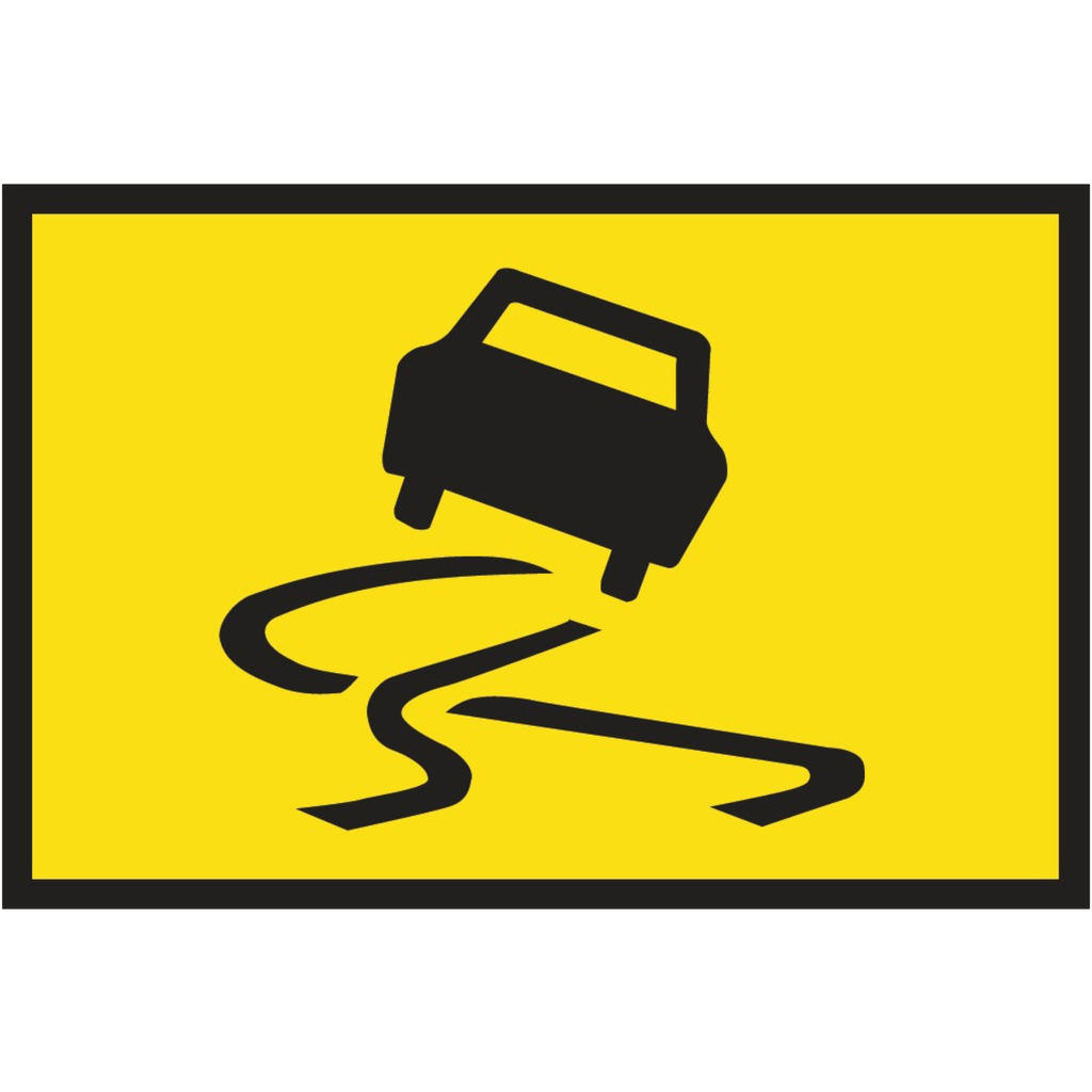 Boxed Edge Sign Metal Class 1W Reflective 1500 x 900mm - Slippery Surface Symbol