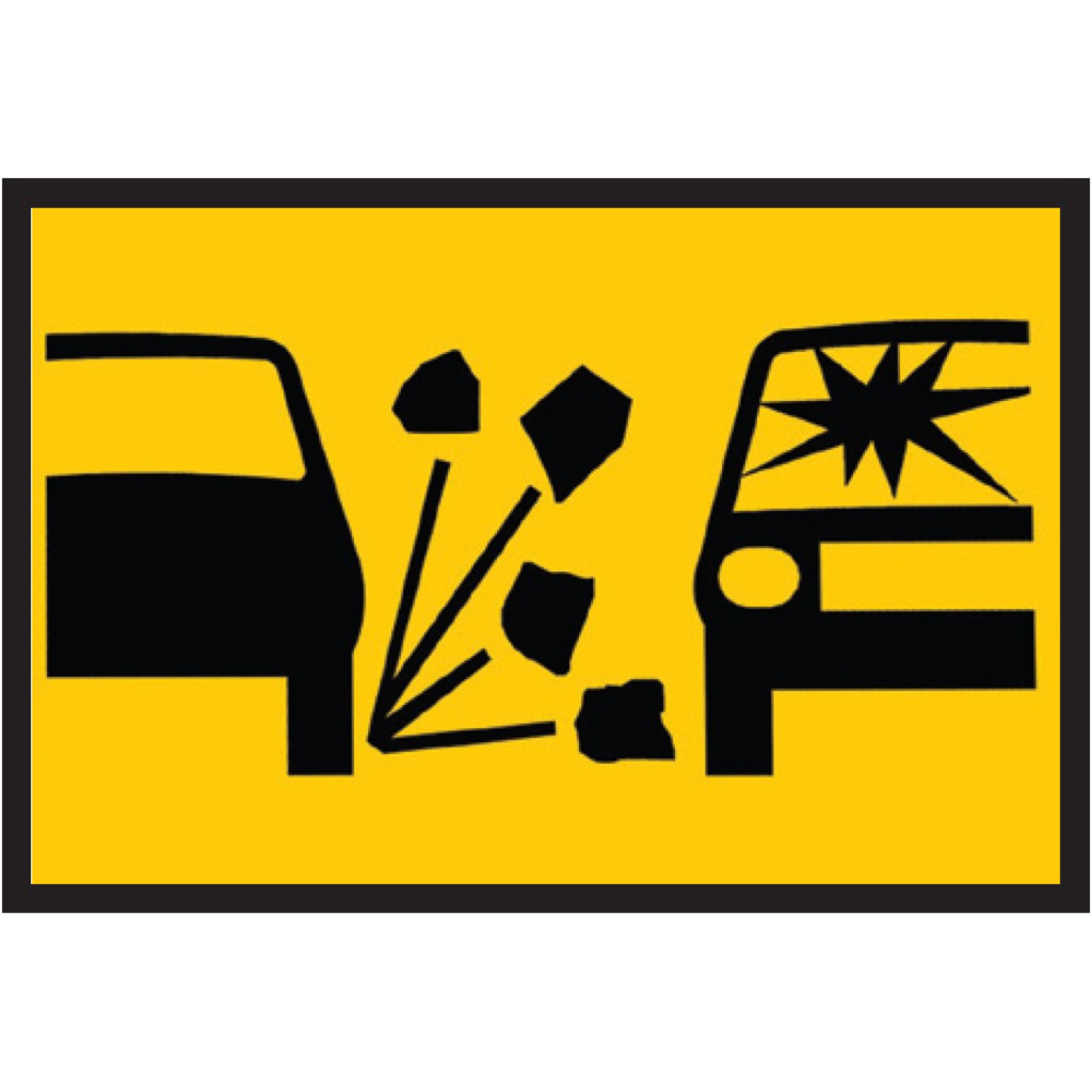 Boxed Edge Sign Metal Class 1W Reflective 900 x 600mm - Loose Stones Symbol