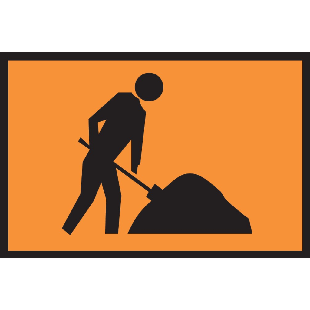 Boxed Edge Sign Metal Class 1W Reflective 900 x 600mm - Orange Workman - fluro