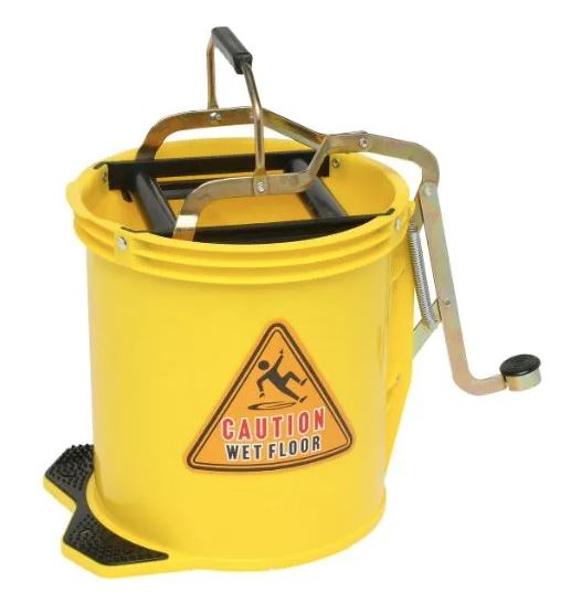 Plastic Mop Wringer Bucket 16L - YELLOW