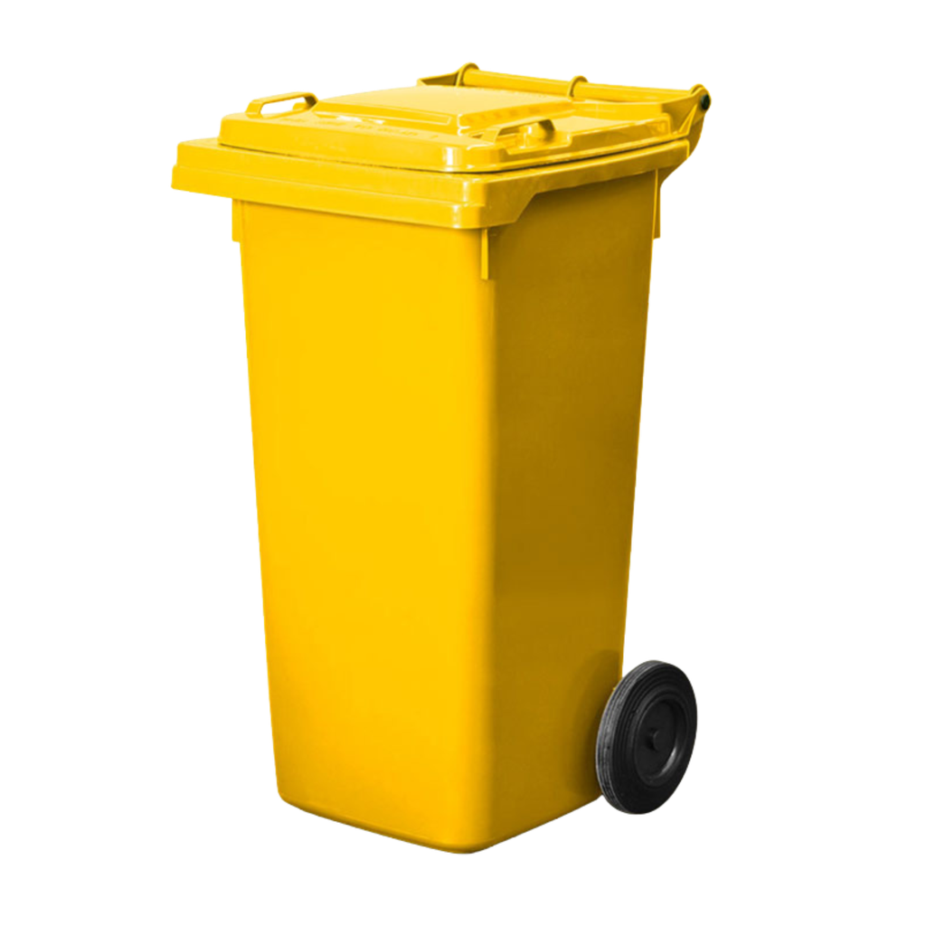 Plastic Wheelie Bin - 120 Litre - Yellow