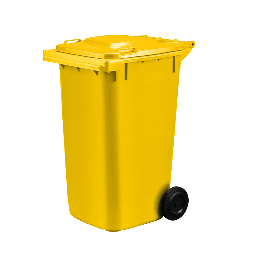 Plastic Wheelie Bin - 240L - Yellow