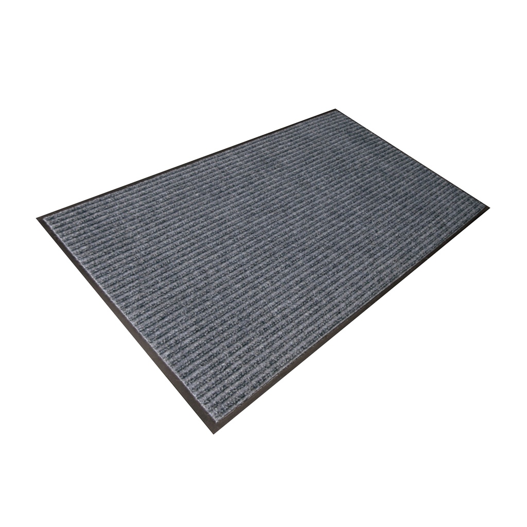 Ribbed Carpet Mat - 600 x 900mm - Black/Grey