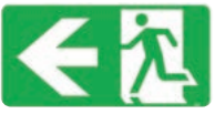 Running Man Sign 350 x 180 Corflute (Left Arrow)