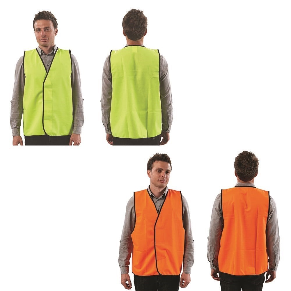 Safety Vest Hi Vis Fluro Orange (Day Use) Size - Large