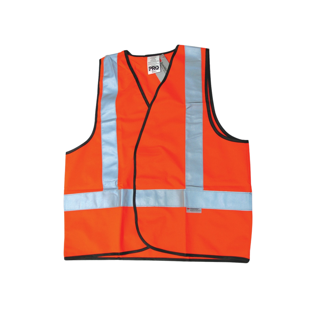 Safety Vest Hi Vis Fluro Orange (Day Use) Size - Large