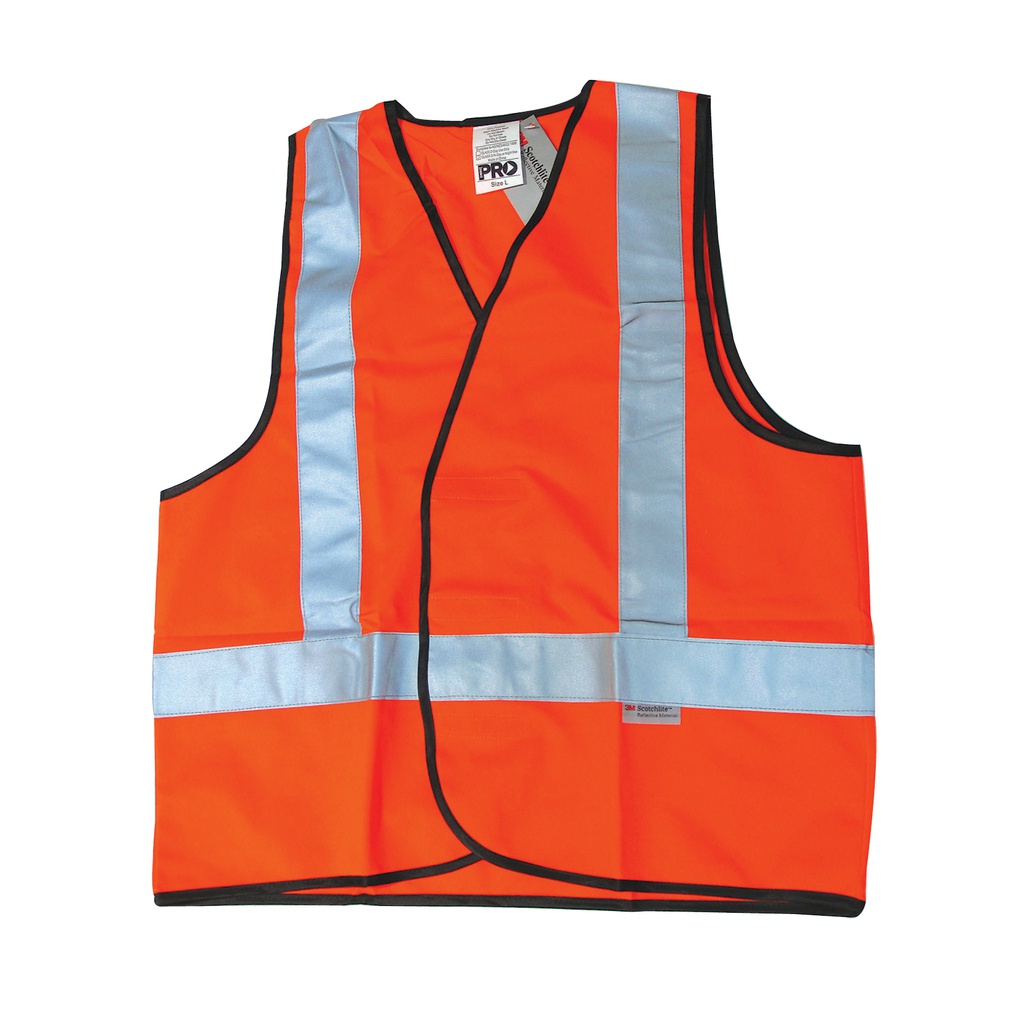 Safety Vest Hi Vis Fluro Orange (Day Use) Size - Medium