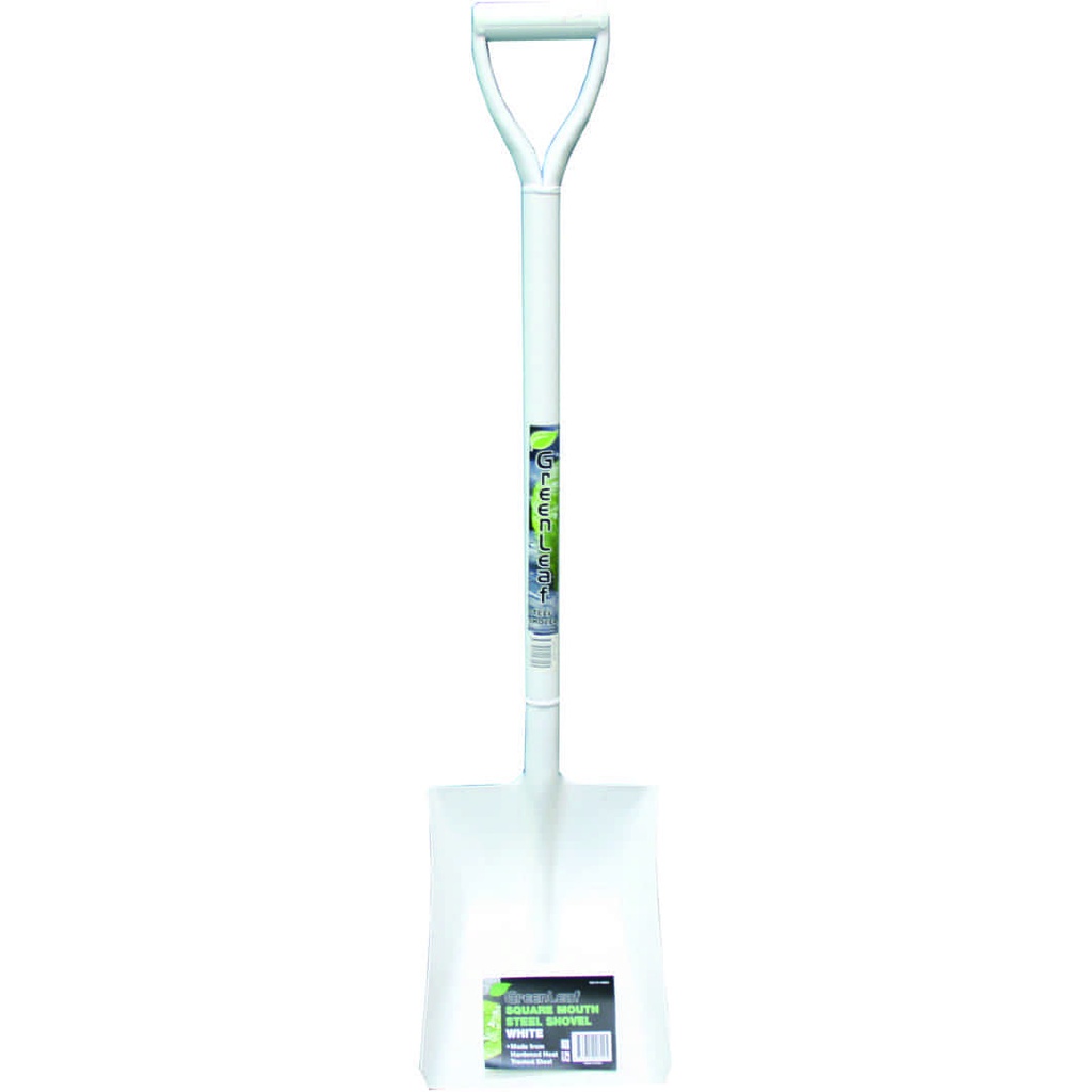 Square Mouth Shovel - 'D' Handle - 39&quot; - White