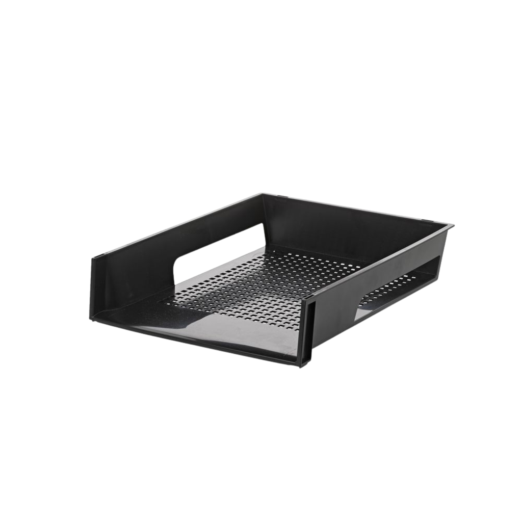Stackable Plastic A4 Paper Tray - Black