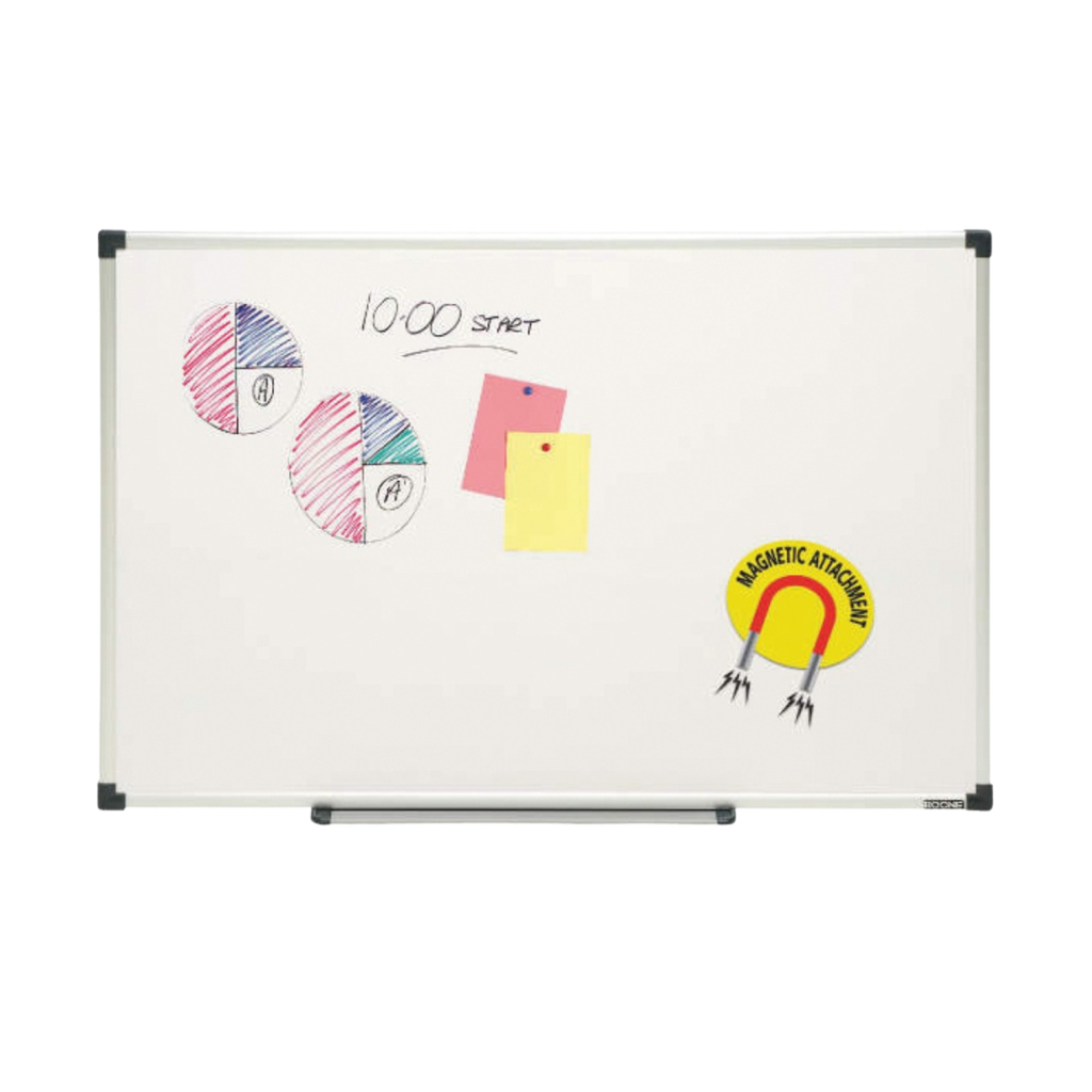 Whiteboard Magnetic 1200 x 900mm w/- Alum Frame