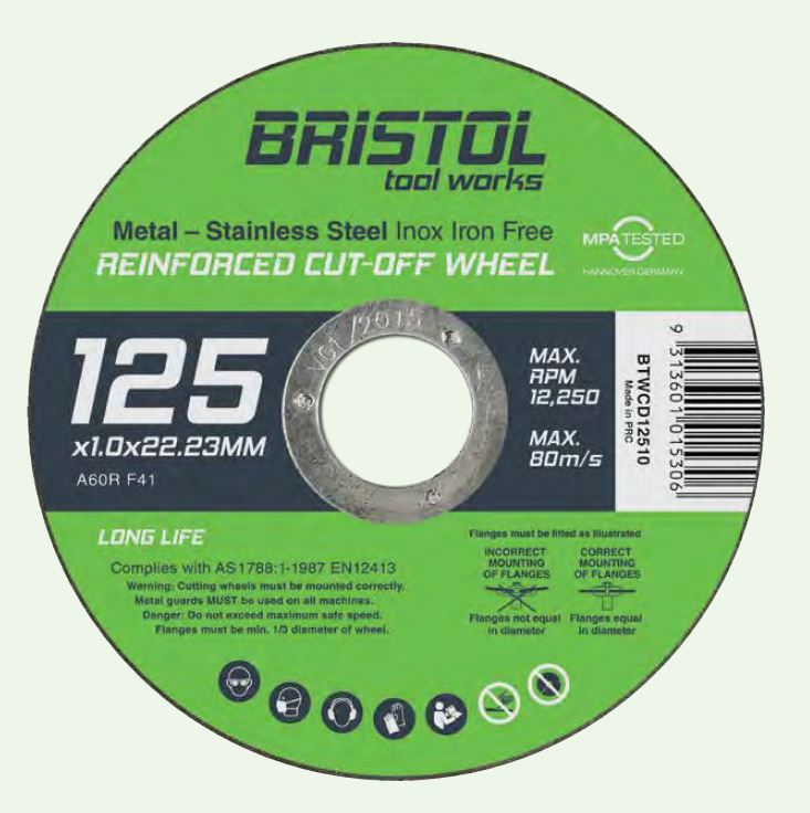 Bristol Cut-Off Wheel 125mm - Ultra Thin (ea/10 box)