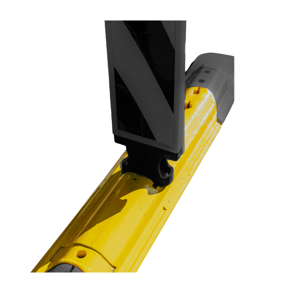 Traffic Lane Separator Body 1120mmL - Recycled Rubber - Yellow