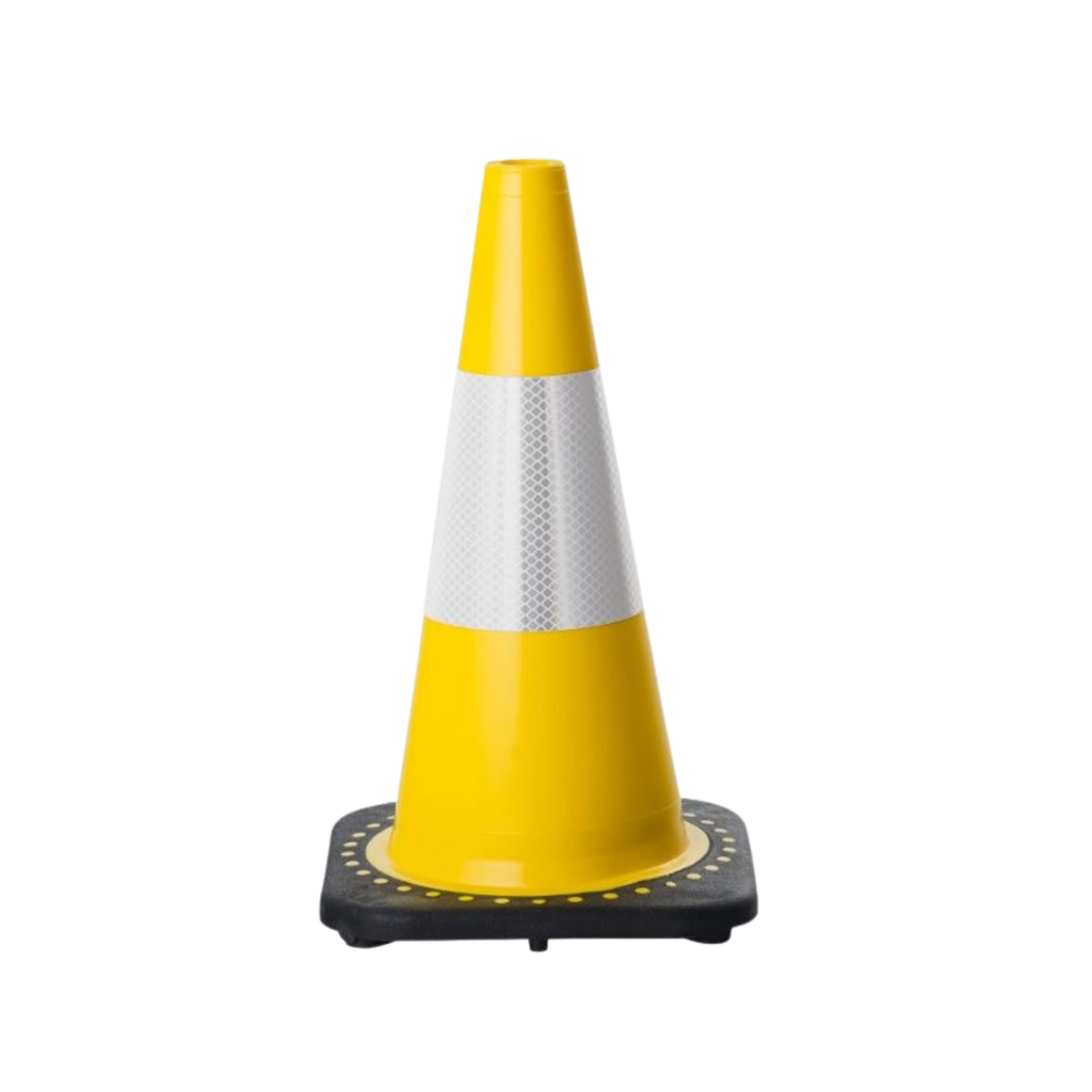 Yellow Traffic Cone 700mm w/- Reflective Band