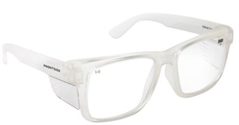 Style Safety Glasses Frontside Clear Lens with Clear Frame