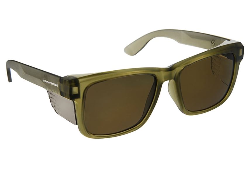 Style Safety Glasses Frontside POLARISED Brown Lens with Khaki Frame