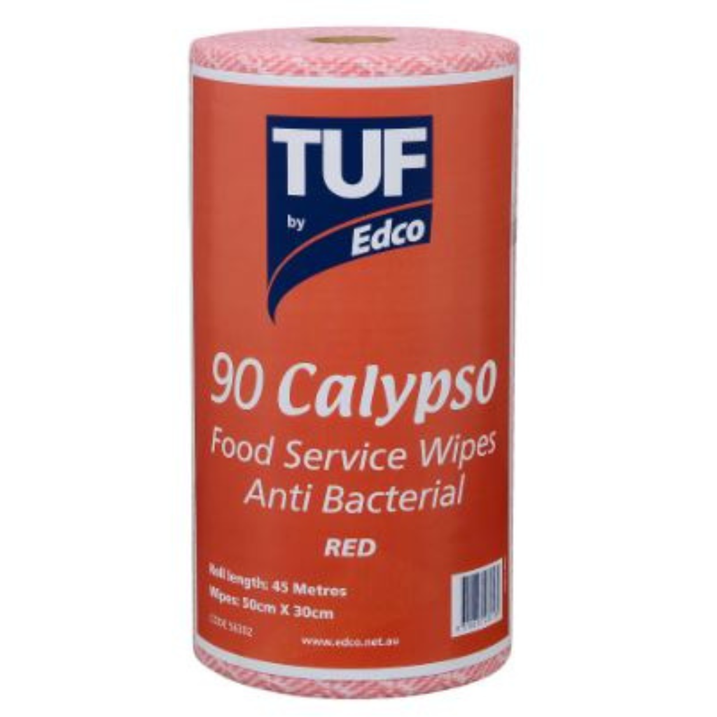 Cleaning Roll/Wipes TUF Calypso 30cm x 45m Red