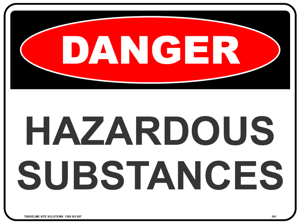 Safety Sign 600 x 450mm Coreflute - DANGER Hazardous Substances