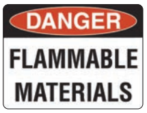 Safety Sign 600 x 450mm Coreflute - Flammable Materials