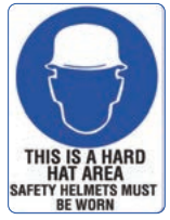 Safety Sign 600 x 450mm Coreflute - This is a Hard Hat Area - etc