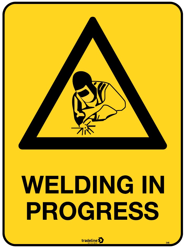 Safety Sign 600 x 450mm Coreflute - Welding In Progress
