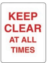 Safety Sign 600 x 450mm Coreflute - Keep Clear At All Times