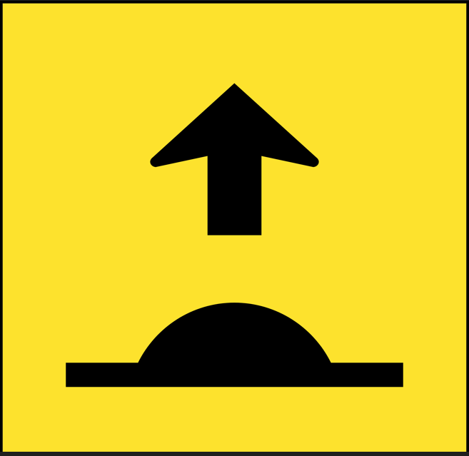 Multi Message Sign 600 x 600mm Class 1 Coreflute - Speed Hump Ahead Symbol