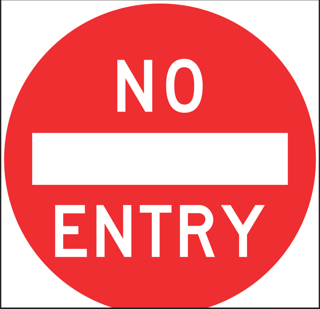 Multi Message Sign 600 x 600mm Class 1 Coreflute - No Entry