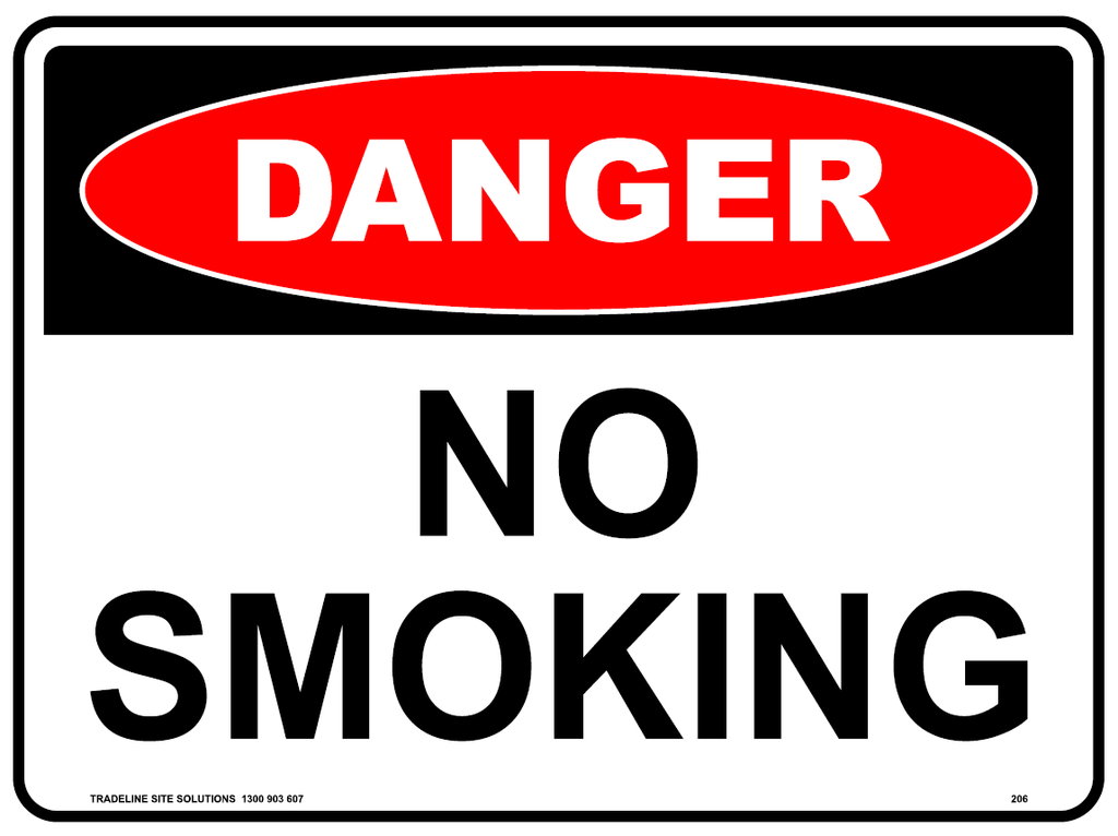 Safety Sign 600 x 450mm Coreflute - DANGER no smoking