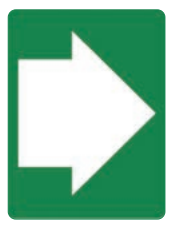 Safety Sign 600 x 450mm - Directional Arrow (Green)