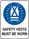 Safety Sign 600 x 450mm - Safety Vest must be Worn