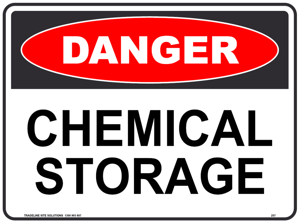 Safety Sign 600 x 450mm - Chemical Storage