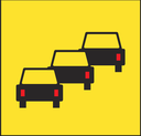 QLD Multi Message 600 x 600mm Class 1 Reflective - Queued Traffic Symbol