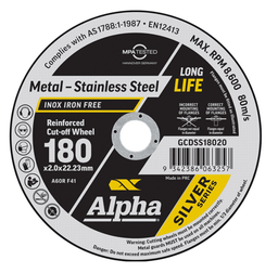 [RCD18002] Cut-Off Wheel 180mm - 22.2x2mm  (ea/25 pack)