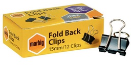 [FOLDBACK19] Fold Back Clip - 15mm - 40815 (Box of 12) - Extra Small