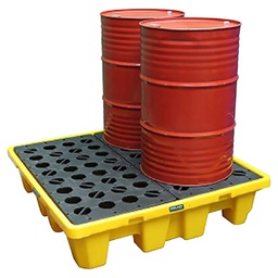 [SPILLDRUM4] Four Drum Containment Spill Pallet 230L Sump Capacity 
